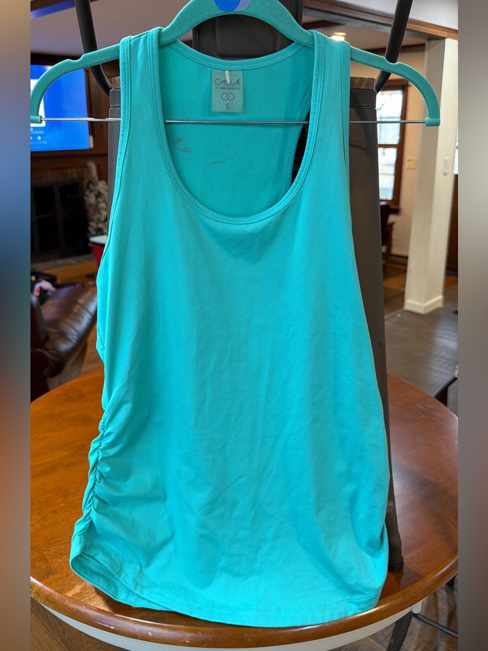 Calia teal racerback tank top